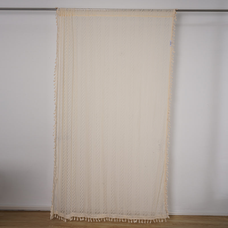 HSOFTIFY Net Curtains 63 inch Length for Bedroom, Semi Sheer Light Filtering Window Treatments Neutra