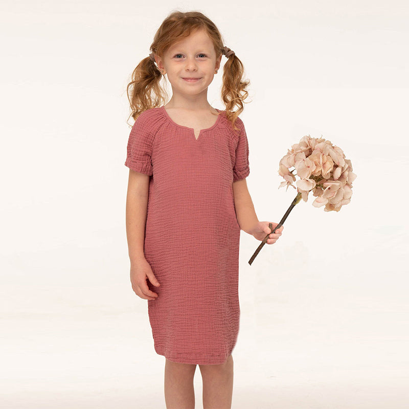 Toddler Girl V-neck Short Sleeve Dresses TZ021