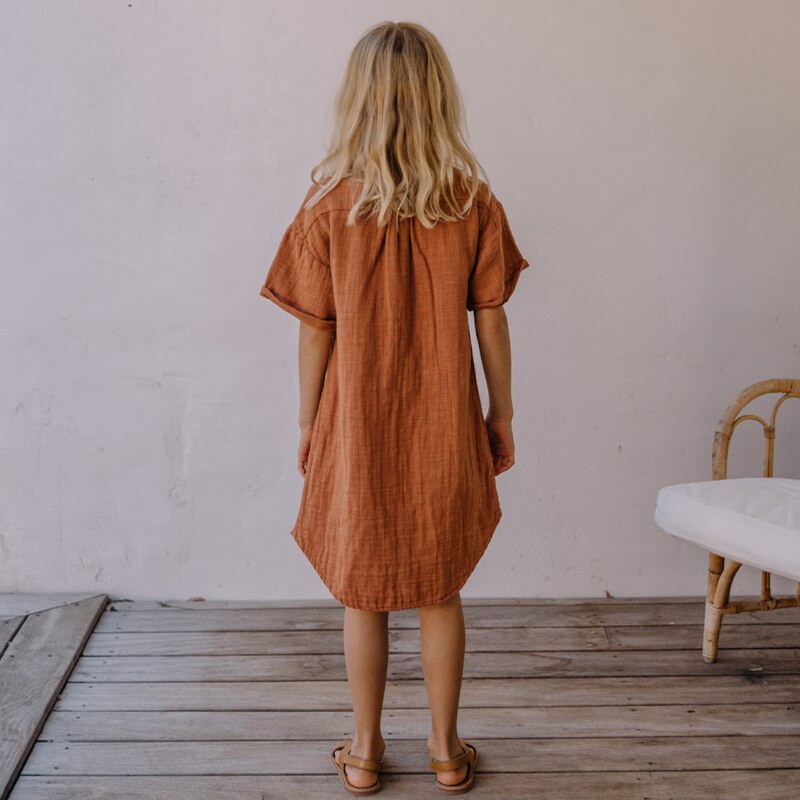 100% Cotton Muslin Vintage Girls Dress TZ082