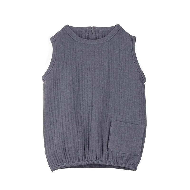 Summer New child Round Neck Casual Pocket T-Shirts 320036KTV -(Hand Made)