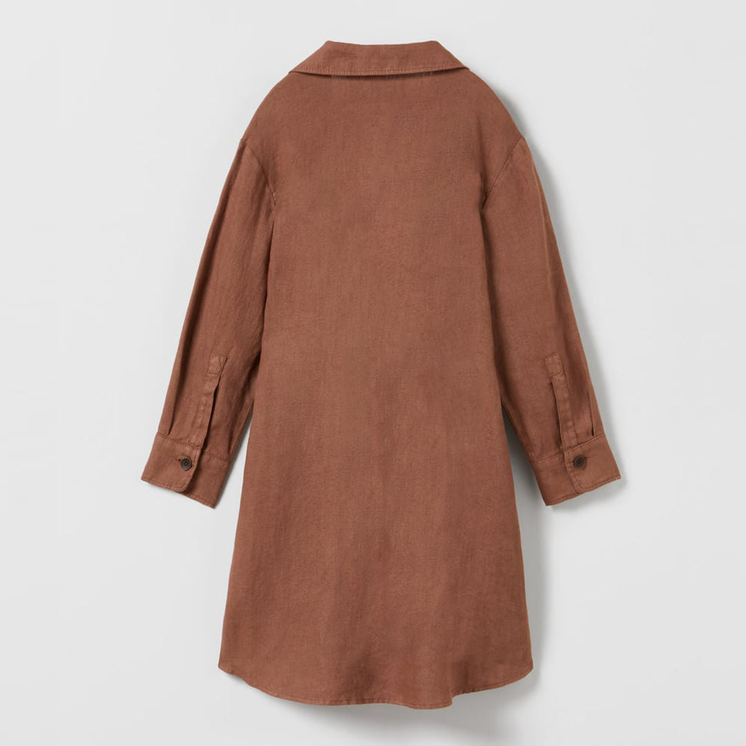 Girls' Cross Linen Blend Dress VV12-(Hand Made)