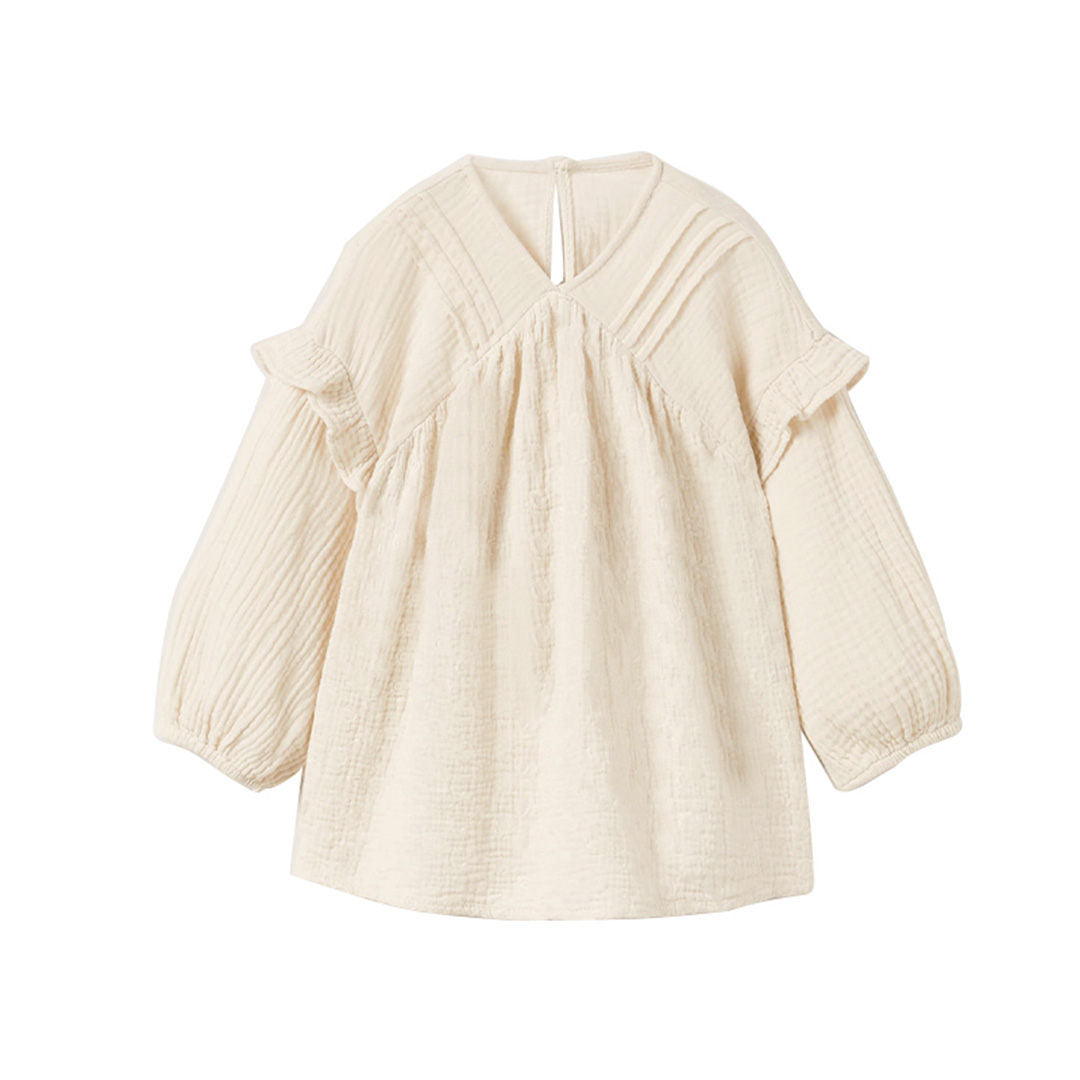 Children's Ruffled Contrast Shirt VV10-(Hand Made)
