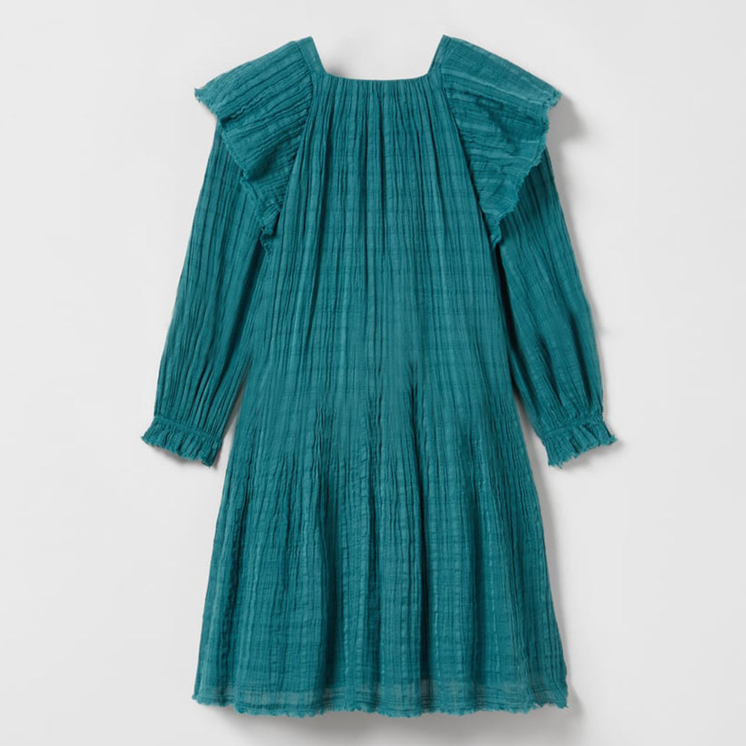 Girls' Ruffled Pleated Dress VV11-(Hand Made)