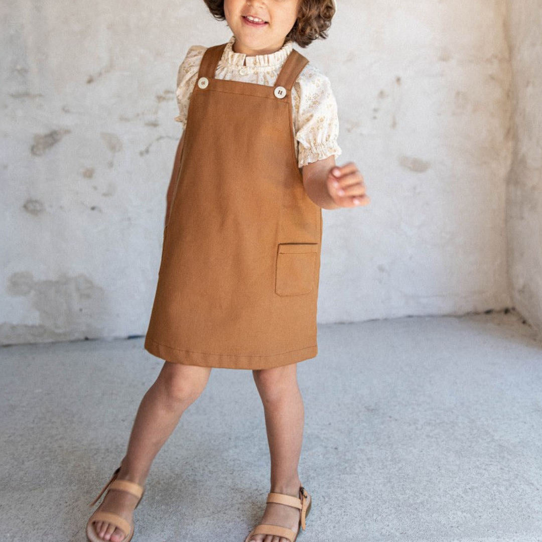 Kids Denim Suspender Skirt VV09-(Hand Made)