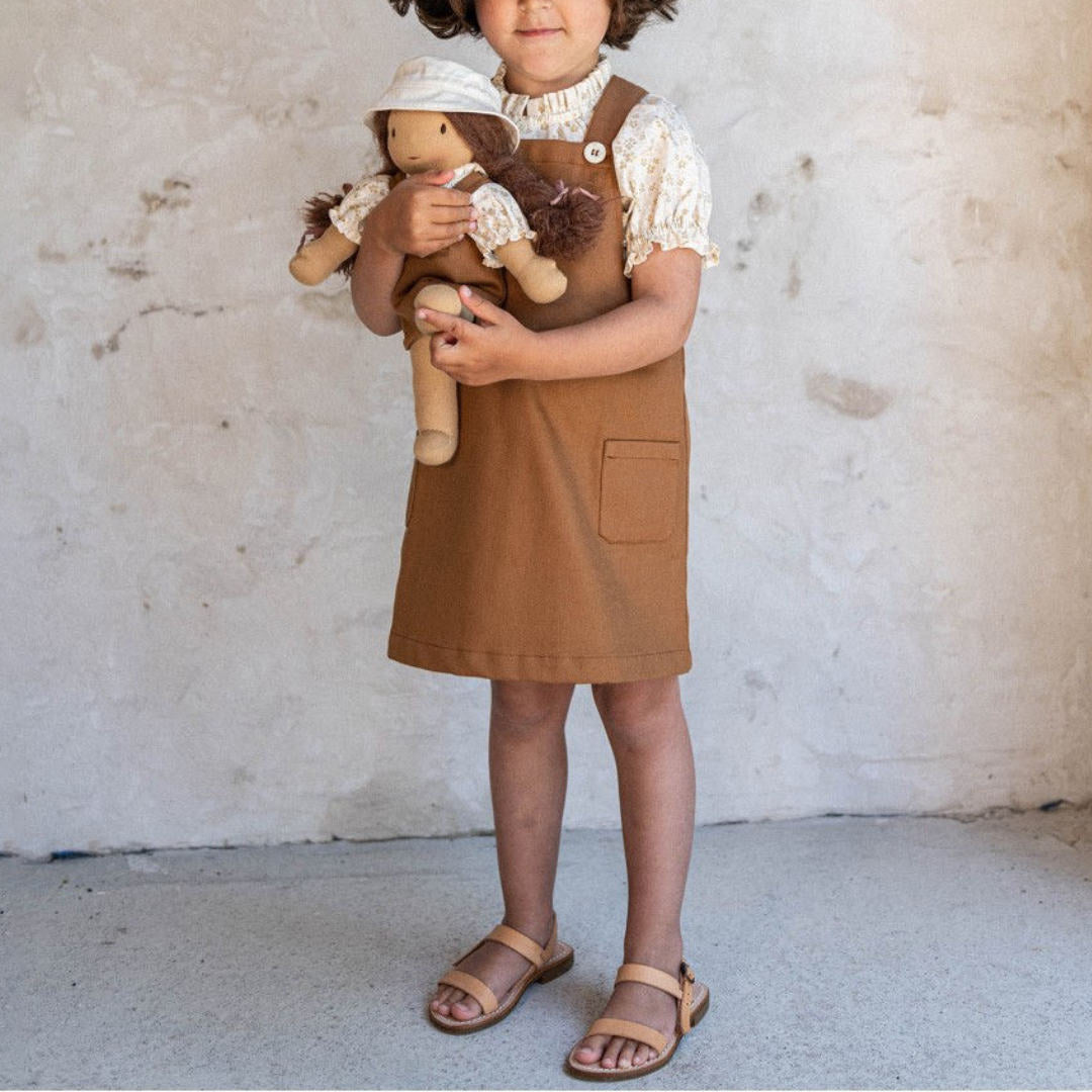 Kids Denim Suspender Skirt VV09-(Hand Made)