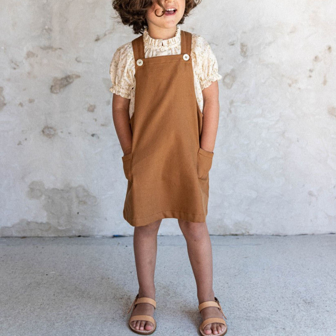 Kids Denim Suspender Skirt VV09-(Hand Made)