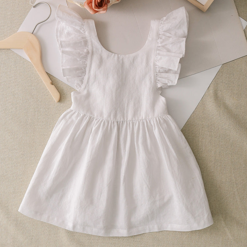 Girl Solid Color Sleeveless Princess Dress TZ47