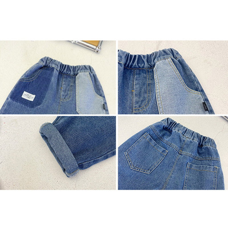 Children's Boys Casual Pocket Retro Jeans WTP103