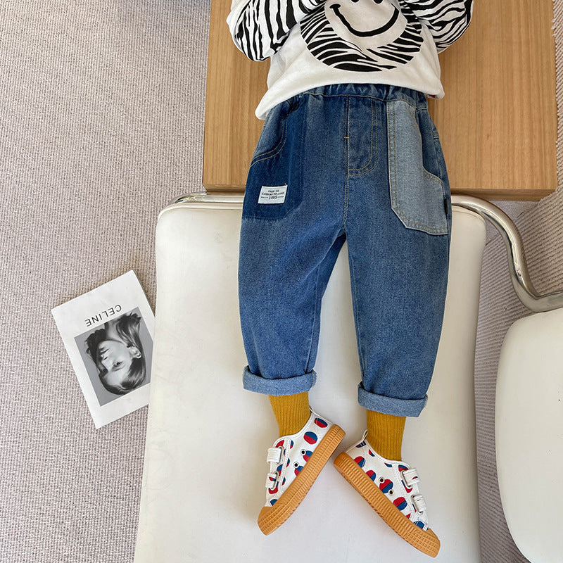 Children's Boys Casual Pocket Retro Jeans WTP103