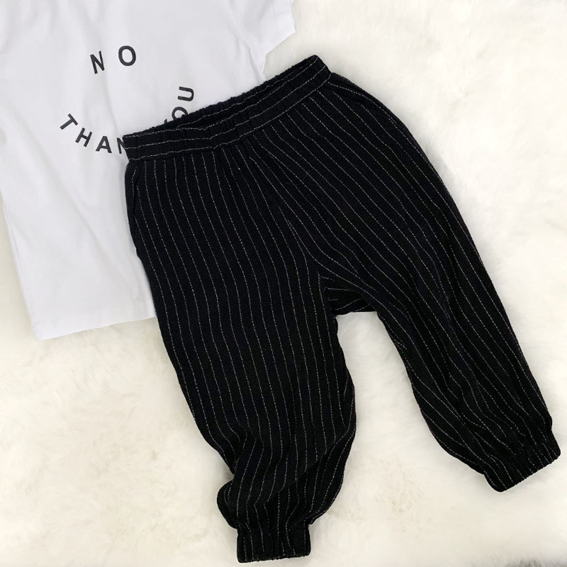 Children's Trousers Cotton And Linen Pants Striped Bloomers Simple Baby Kids Pants MZ19BXA0078T