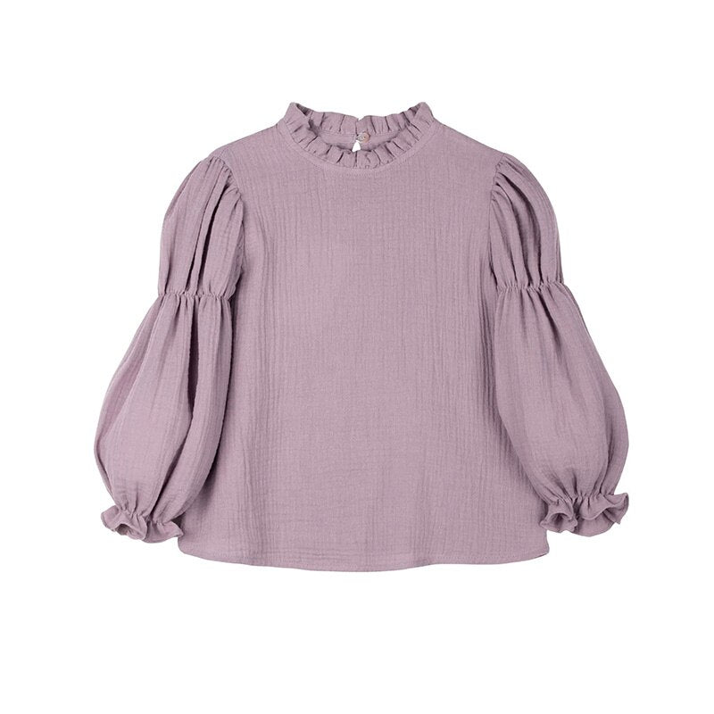 Girls Double Sleeve Muslin Soft Casual Pleated Tops VV16-(Hand Made)