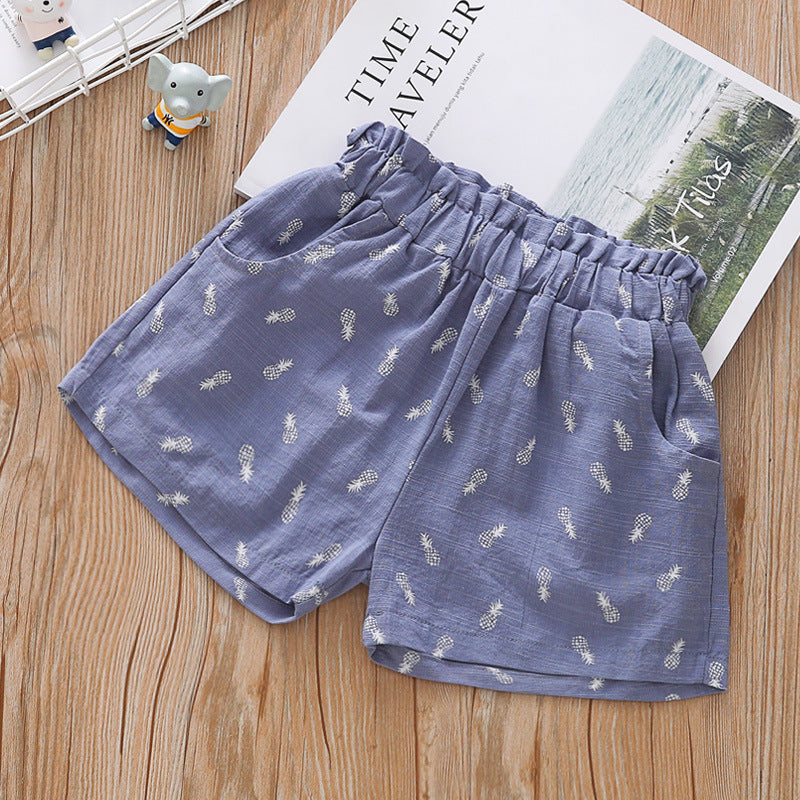 Girls' Print Shorts Casual Loose Beach Shorts Children's Clothing WTP47