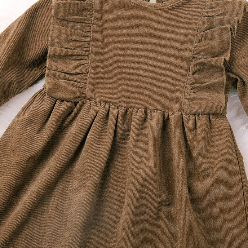 Autumn Winter New Girls Casual Cotton Long-Sleeve A-Line Dresses WTA56