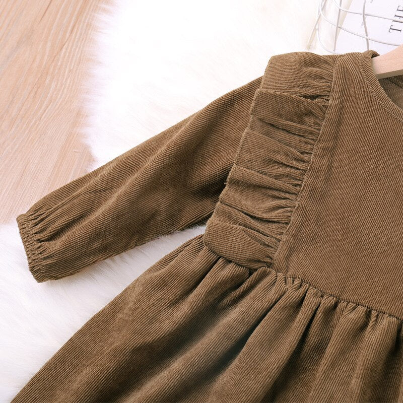 Autumn Winter New Girls Casual Cotton Long-Sleeve A-Line Dresses WTA56