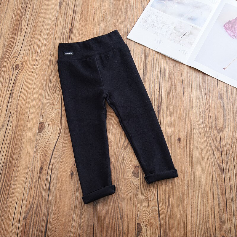 Girls Slim Stretch Leggings Autumn Thin New Trousers Children's Solid Color Casual Warm Pants WTP02