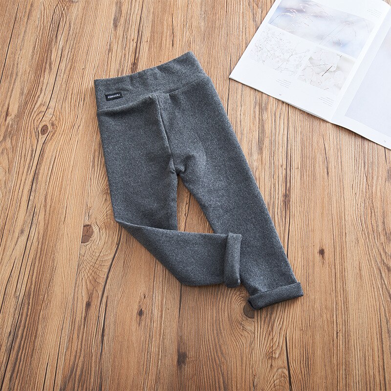 Girls Slim Stretch Leggings Autumn Thin New Trousers Children's Solid Color Casual Warm Pants WTP02