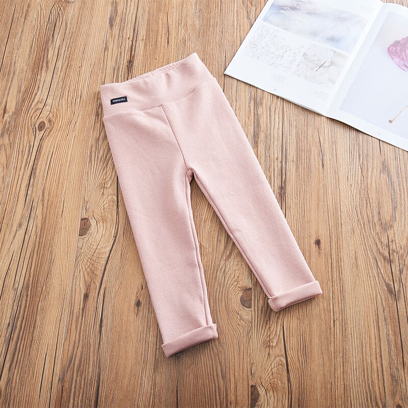 Girls Slim Stretch Leggings Autumn Thin New Trousers Children's Solid Color Casual Warm Pants WTP02