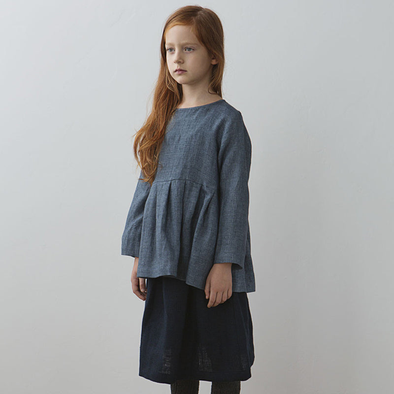 Retro Pleated Casual Loose Long Sleeve Linen Blouse TZ155