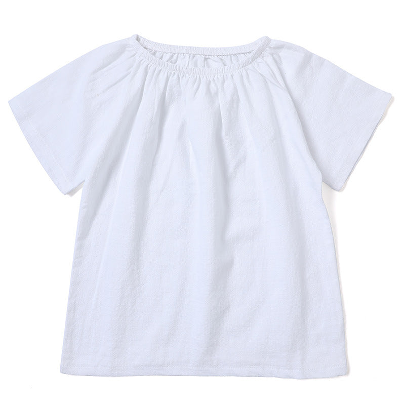 Summer Girls Casual Comfortable Round Neck Short-Sleeve T-Shirts Top WT030