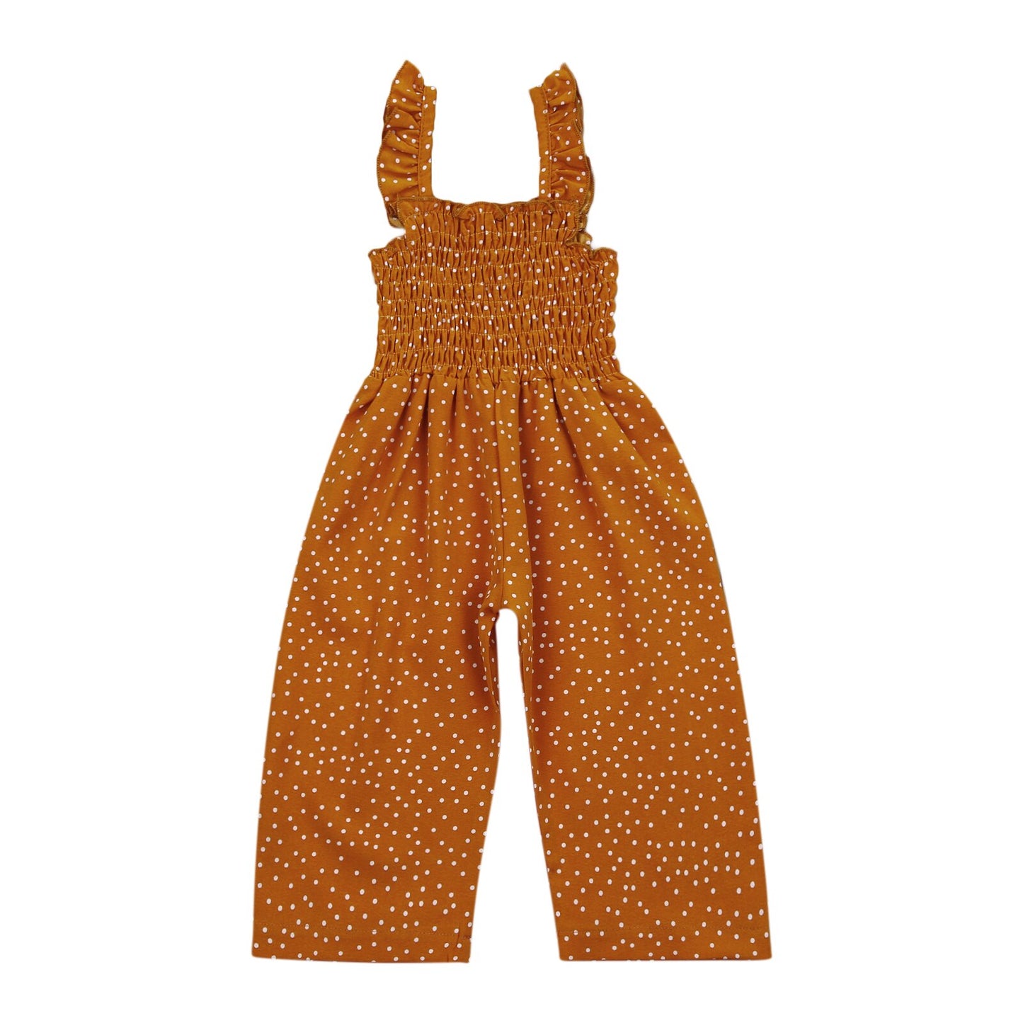 Girl’s Sleeveless Polka Dot Ruffles One Piece Jumpsuit GH52