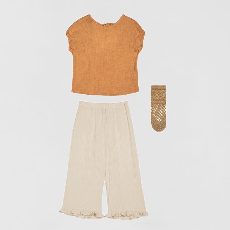 New Muslin Backless Girls T-shirt 225009KTV-(Hand Made)