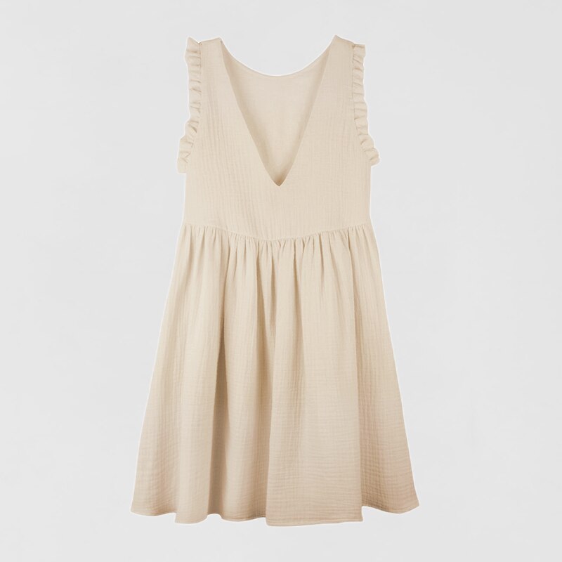 Summer New Sleeveless Backless V-Neck Girls Dress VV25-(Hand Made)