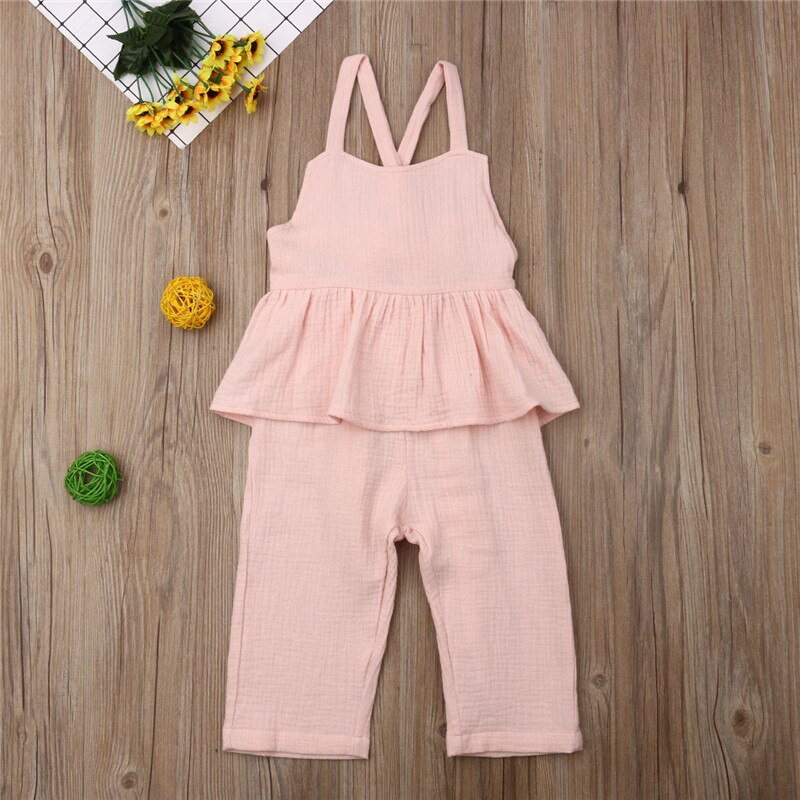 Girls Ruffle Romper Sleeveless Backless Jumpsuits GH53