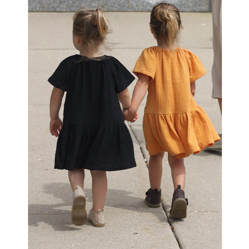 Girls  Short Sleeve Casual Loose Ruffle Princess Dresses TZ036