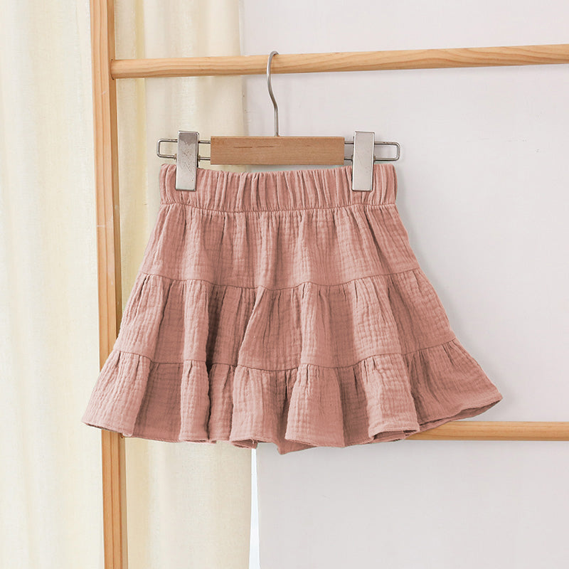 Girls Ruffle Casual Solid Sweet Mini Skirts TZ69