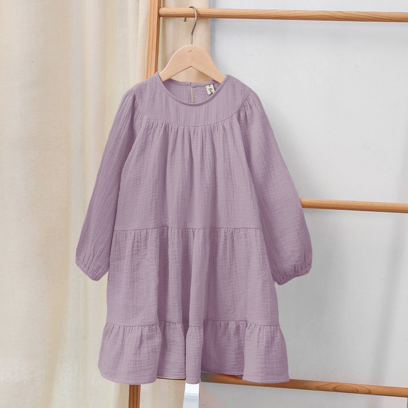 100% Cotton Girls Tiered Ruffle Dress TZ78