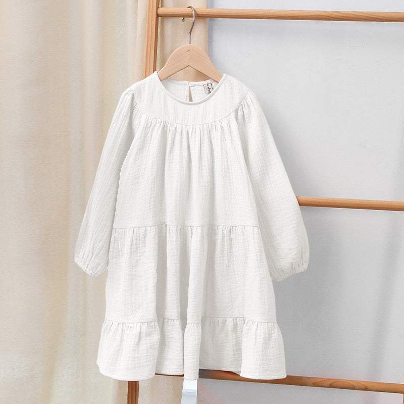 100% Cotton Girls Tiered Ruffle Dress TZ78