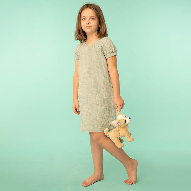 Toddler Girl V-neck Short Sleeve Dresses  TZ021