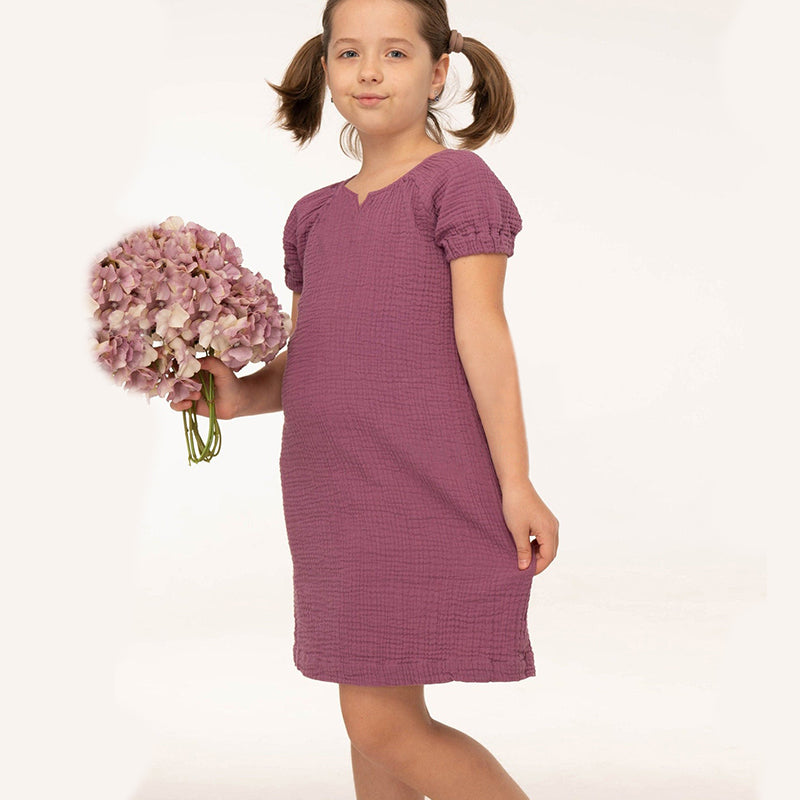 Toddler Girl V-neck Short Sleeve Dresses  TZ021