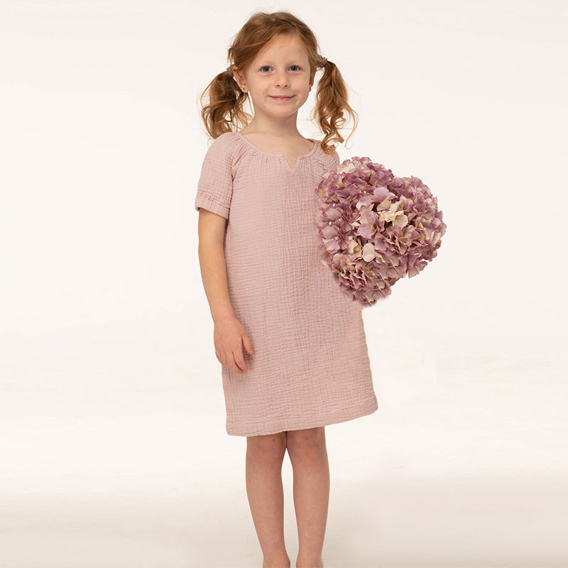 Toddler Girl V-neck Short Sleeve Dresses  TZ021