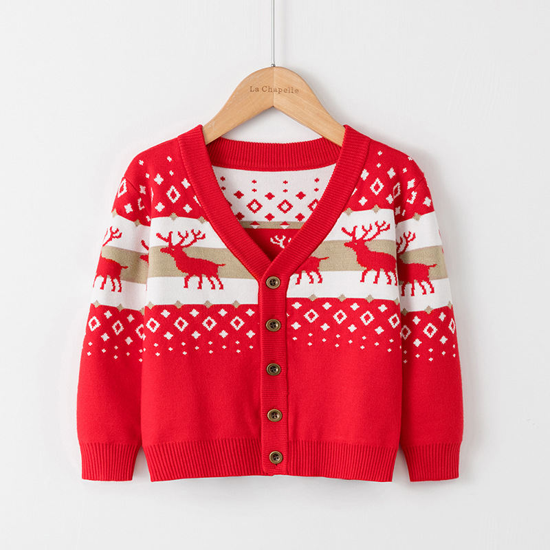 Christmas Fawn Children's Pullover Cardigan Sweater GH15