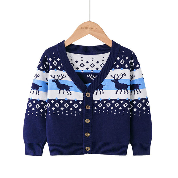 Christmas Fawn Children's Pullover Cardigan Sweater GH15