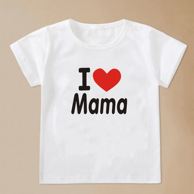 New I Love Papa Mama Kids T-shirt  GH29