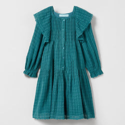 Girls' Ruffled Pleated Dress VV11-（Hand Made)