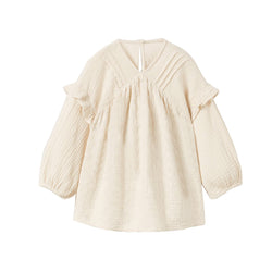 Children's Ruffled Contrast Shirt VV10-（Hand Made)