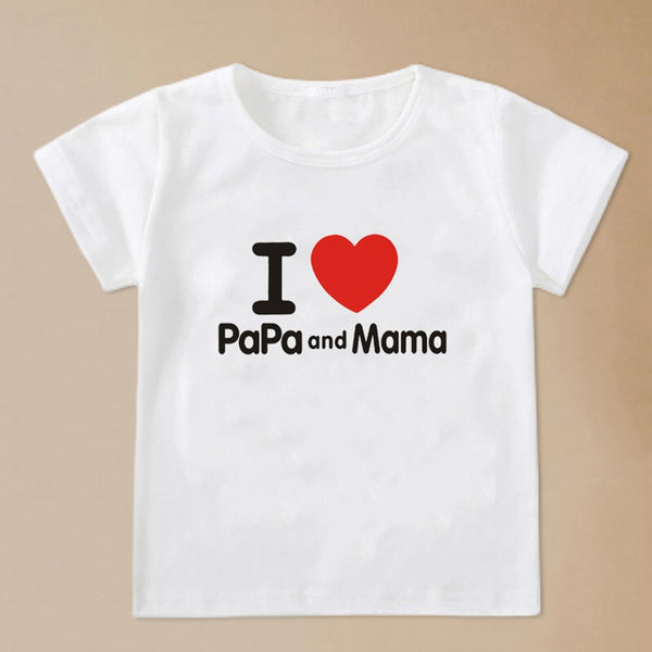 New I Love Papa Mama Kids T-shirt  GH29