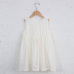 Girls Sleeveless Round Neck Button Low-Back Dresses TZ79