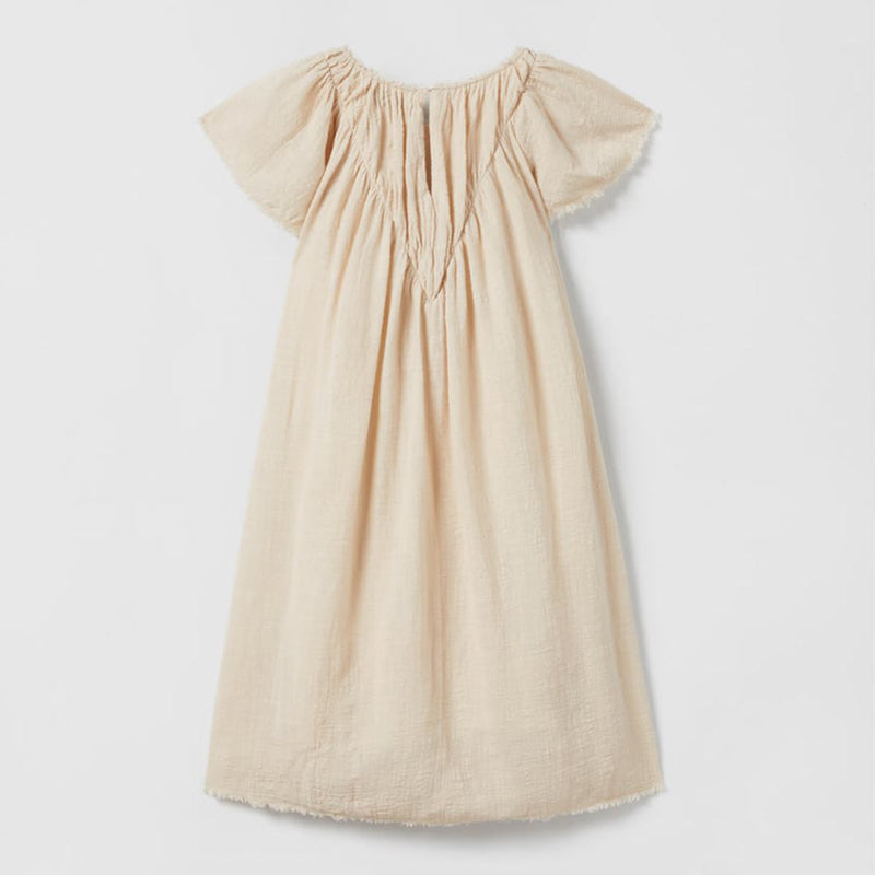 Girls' Ruffled Cap Sleeve Dress VV12-（Hand Made)