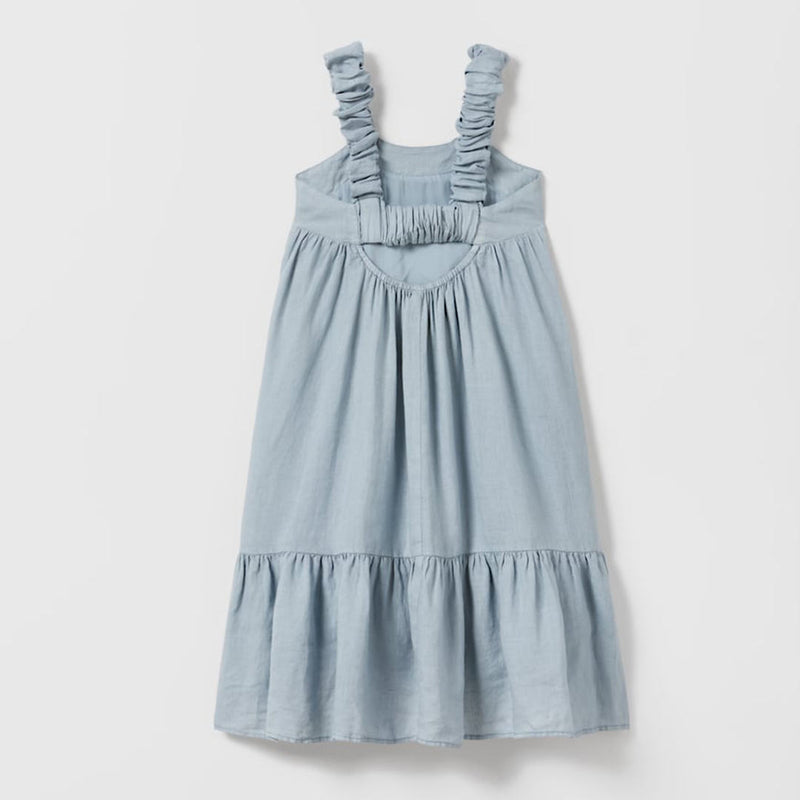 Girls' Cutout Ruffle Hem Dress 223310KLV -（Hand Made)