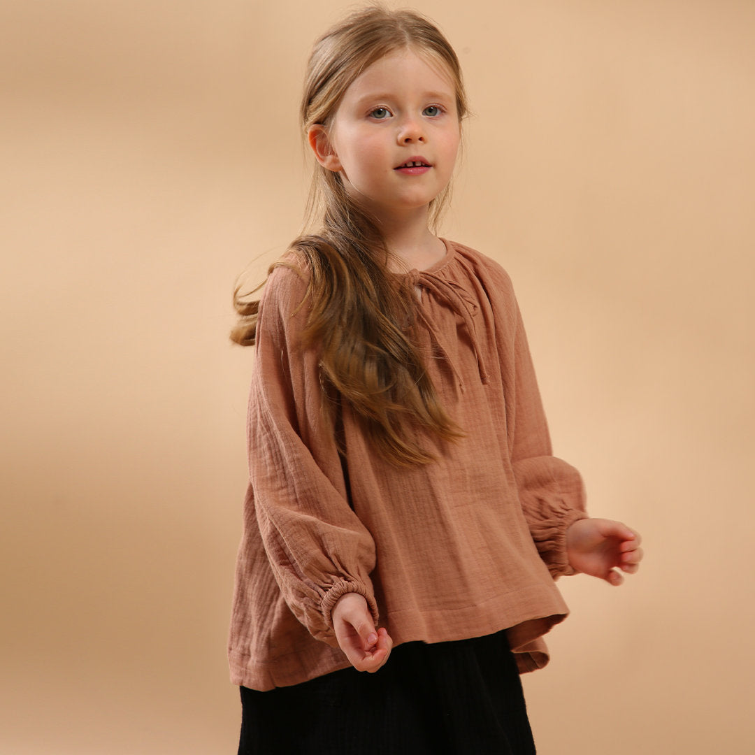 New Girl Bow Round Neck Casual Loose Long-Sleeved Shirts