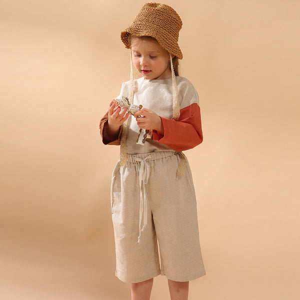 Boys Long Sleeve Shirts + Pants Casual Cotton And Linen 2pcs Sets