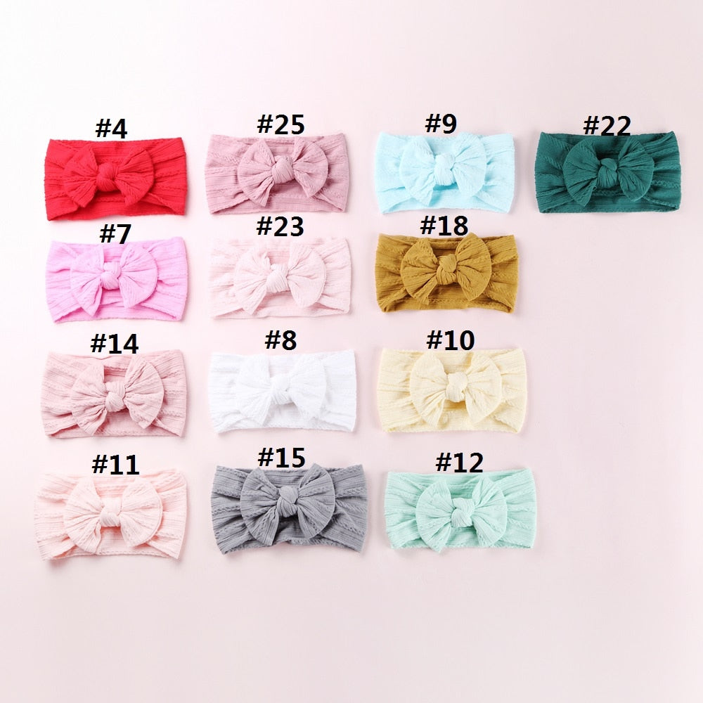 Bow Soft Nylon Kids Hair Accessories 32 Colors GH23