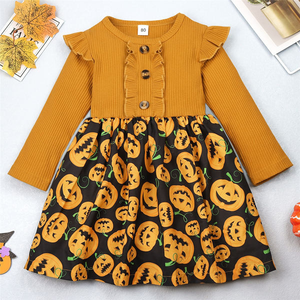 Halloween Dress Patchwork Pit Striped Dresses GH02