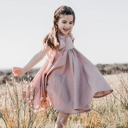 New Cotton And Linen Flower Girls Dress TZ84