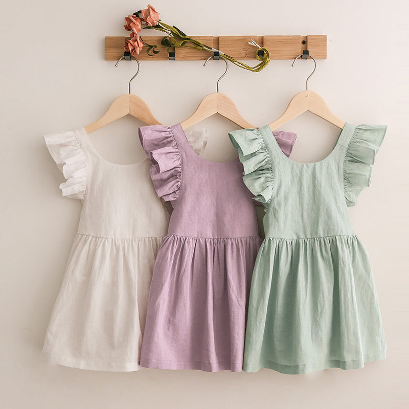 Girl Solid Color Sleeveless Princess Dress TZ47