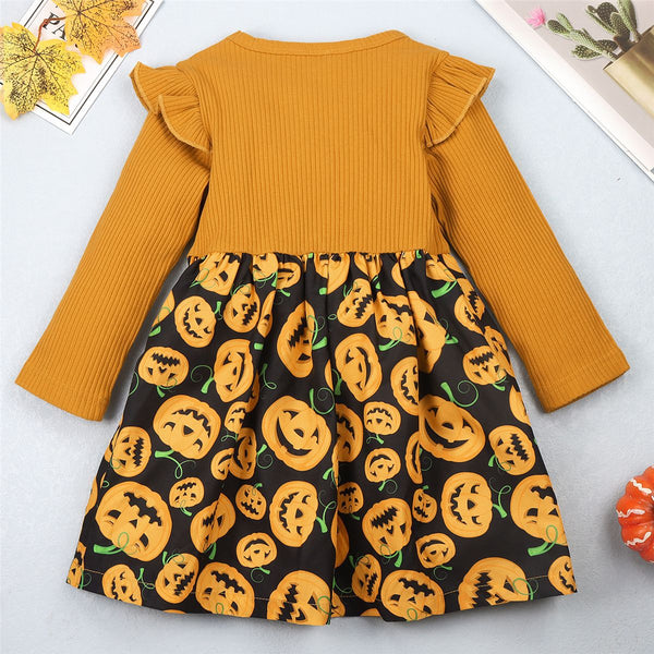 Halloween Dress Patchwork Pit Striped Dresses GH02